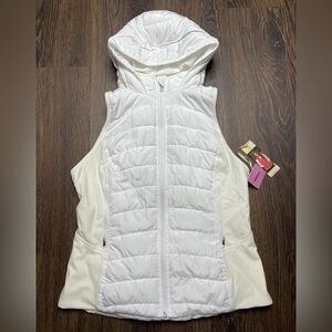 Tangerine Puffer Vest Women’s Size Small Lightweight Full Zip White